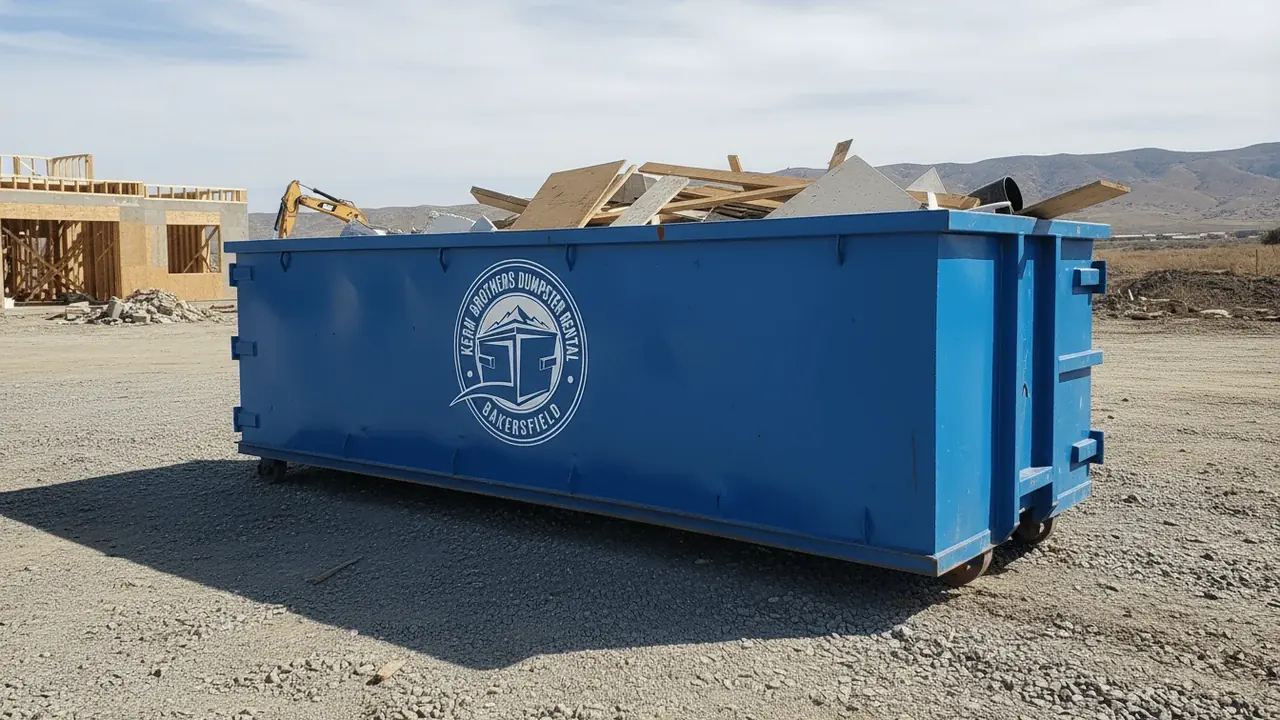 Roll-off dumpster delivered in Lamont, CA by Kern Brothers Dumpster Rental Bakersfield