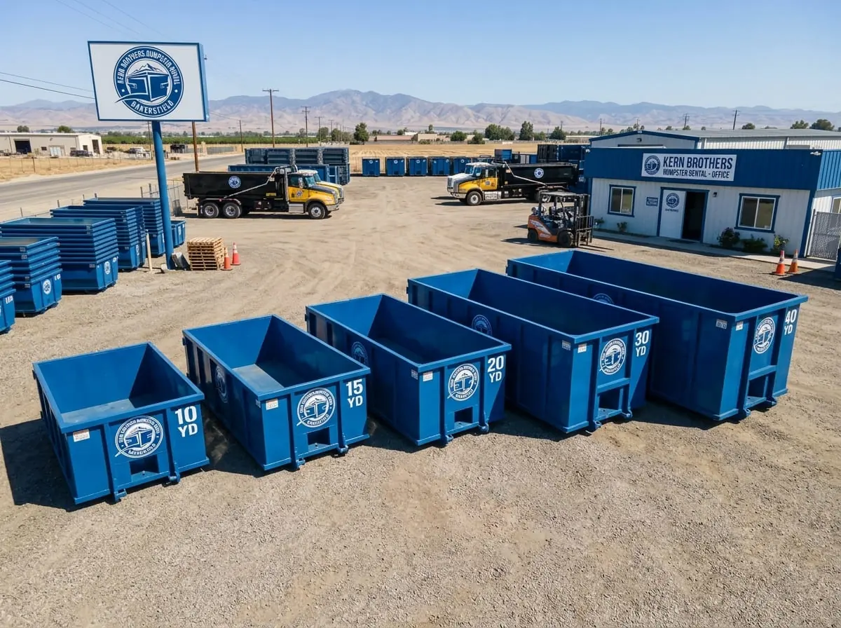 The range of roll-off dumpster sizes available in Bakersfield, CA